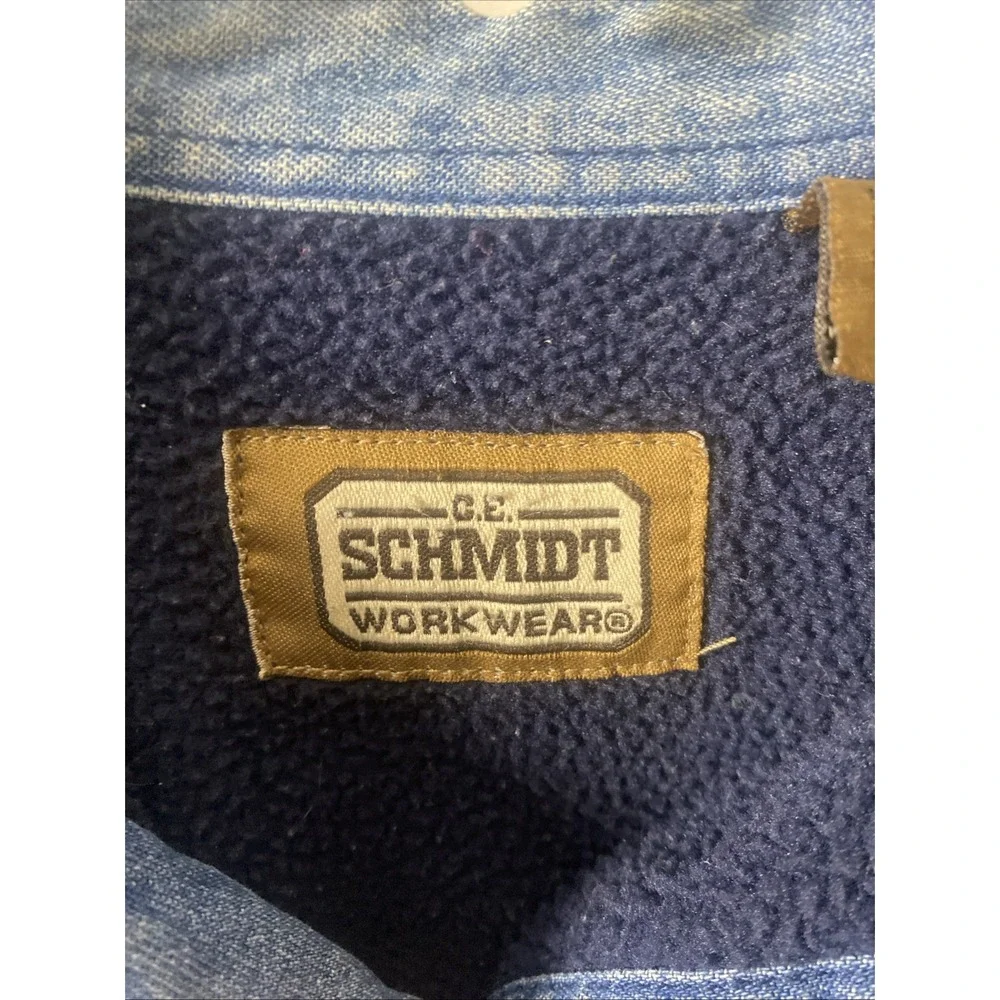 C. E. Schmidt Workwear Fleece Lined Denim Shirt‎ Shacket Medium Grunge